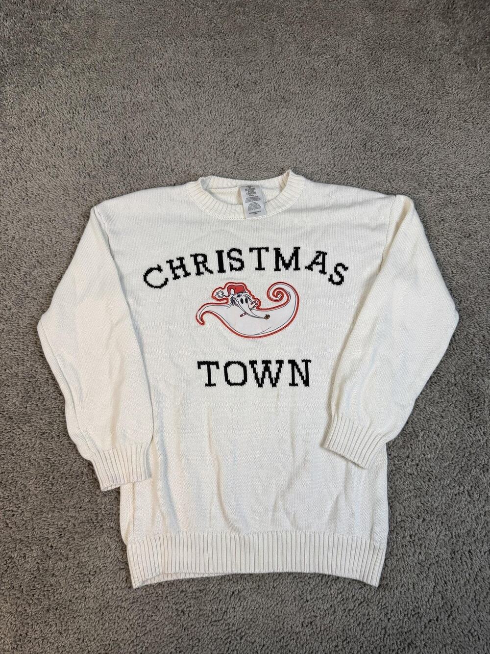 Disney Sweater Womens L White Zero Nightmare Before Christmas Jack Skellington